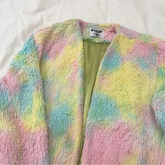 Miracle Eye Rainbow fuzzy Jacket Coat - Picture 3 of 3